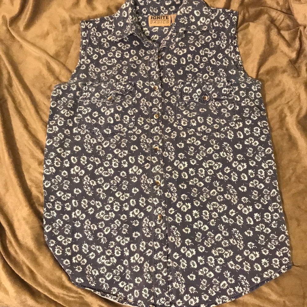 Floral Denim Button Down